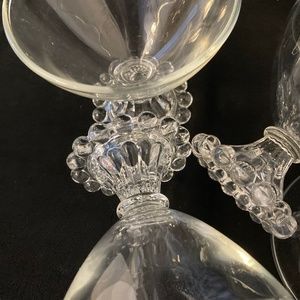 Anchor Hocking Boopie clear glass sherbet glasses. A set of four.